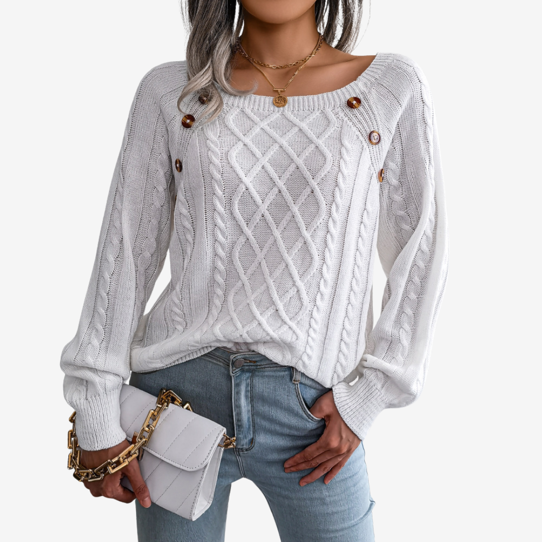 Meli™ Maglione con bottoni decorativi
