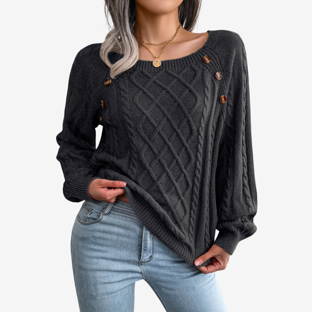 Meli™ Maglione con bottoni decorativi