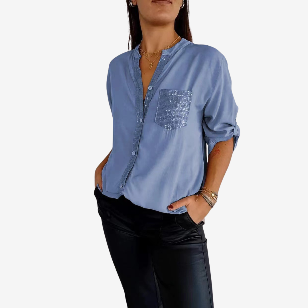 Elyn™ Camicia con tasca con paillettes