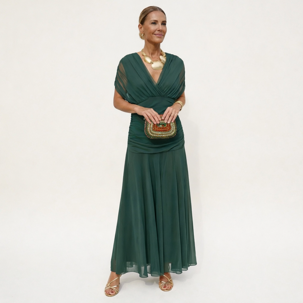 Velora™ | Abito lungo a fiori con scollo a V