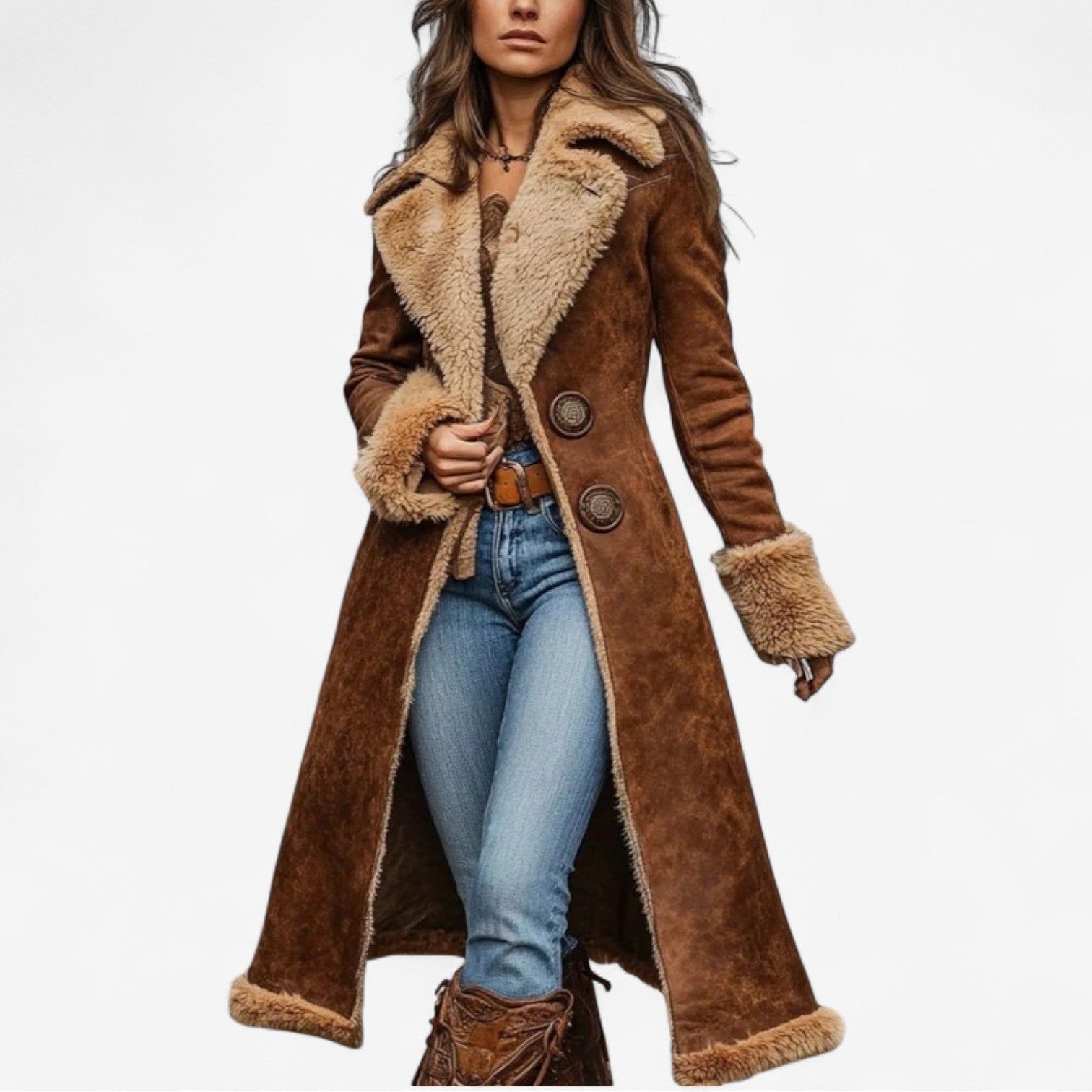 Guylène™ Cappotto di pelliccia morbida