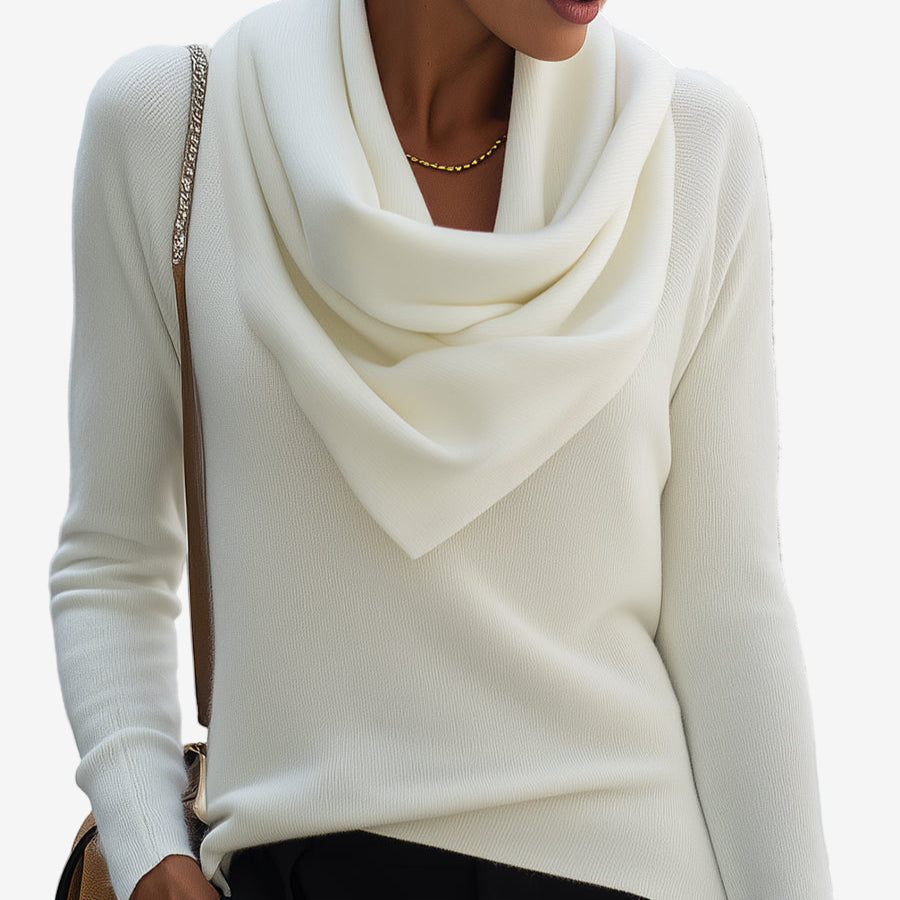 Patricia™ Maglione con collo drappeggiato