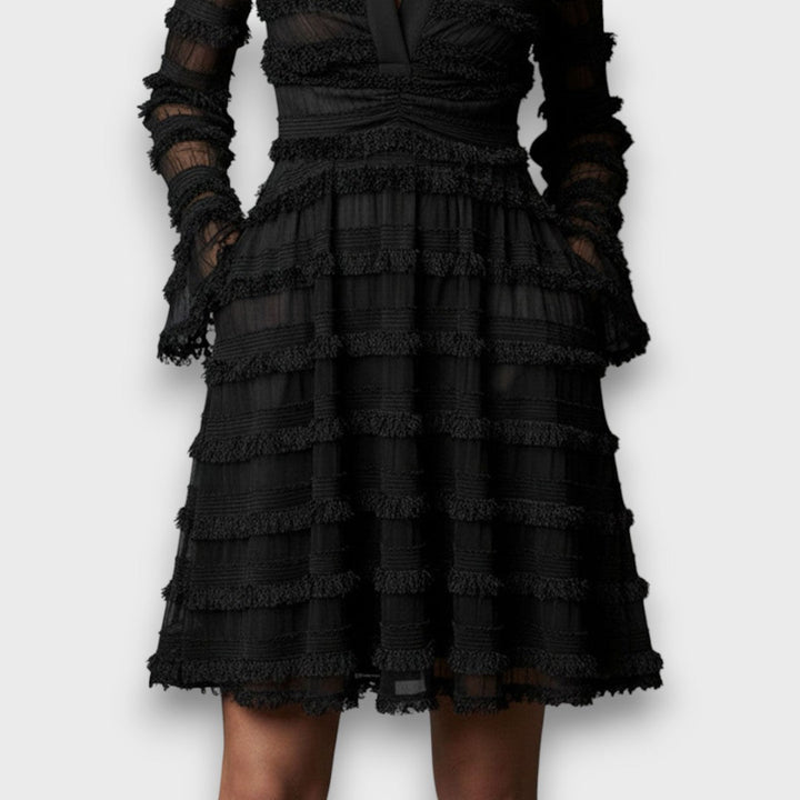 Parisa™ | Abito Midi con Frange Trasparenti