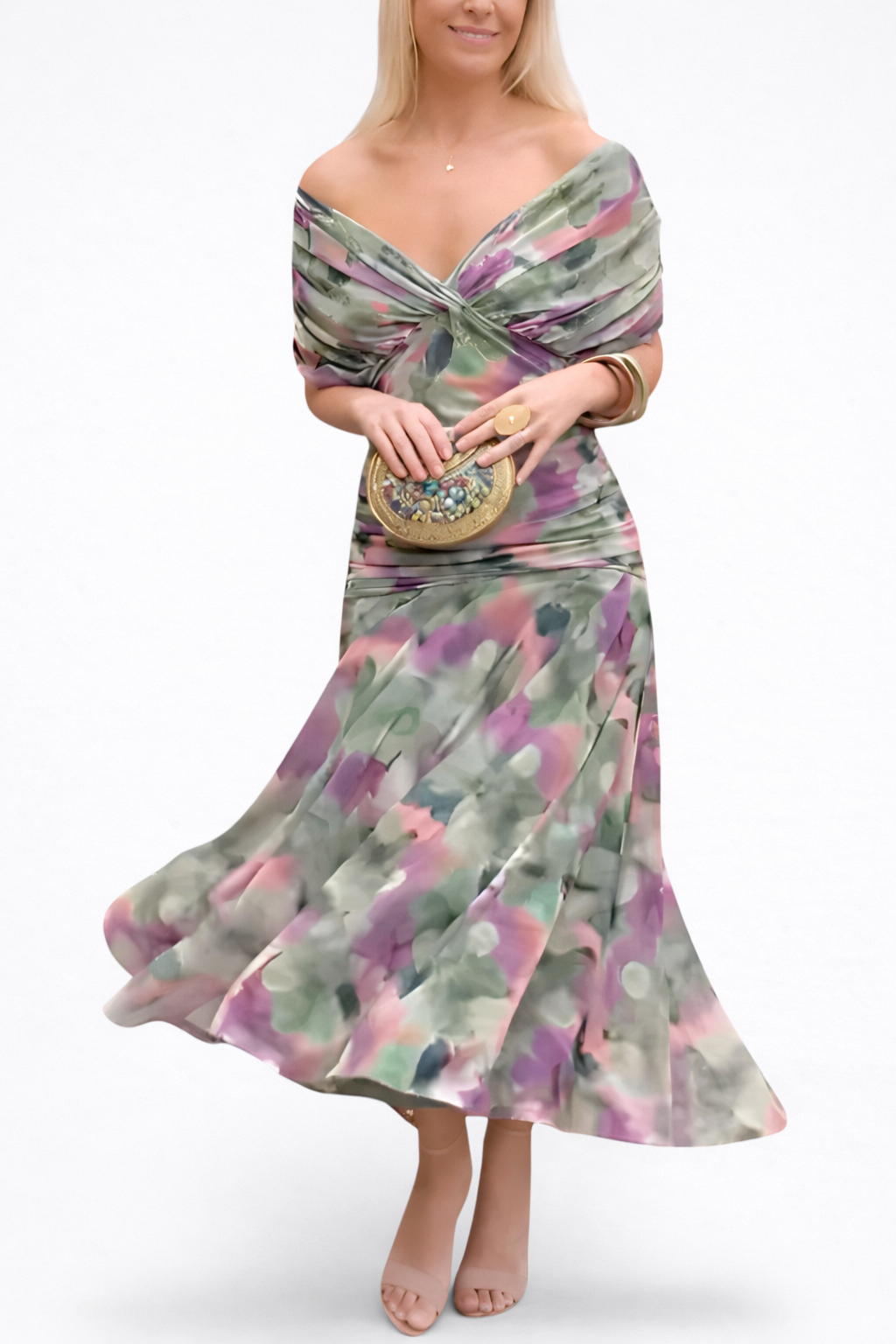 Velora™ | Abito lungo a fiori con scollo a V
