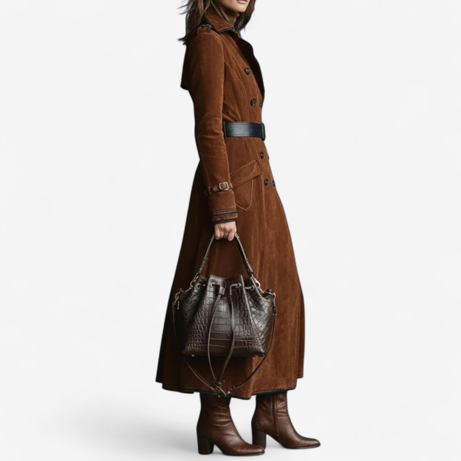 Nathaly™ Trench in pelle scamosciata